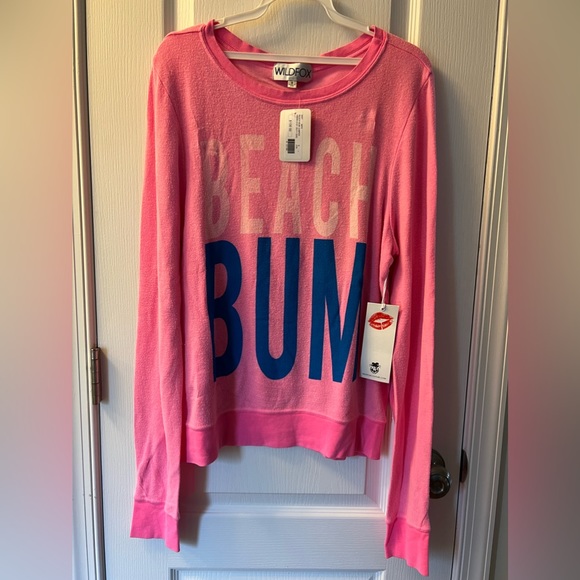 WILDFOX. Baggy Beach Jumper. Bubblegum Pink. “Beach Bum” Size: Small - Picture 4 of 7